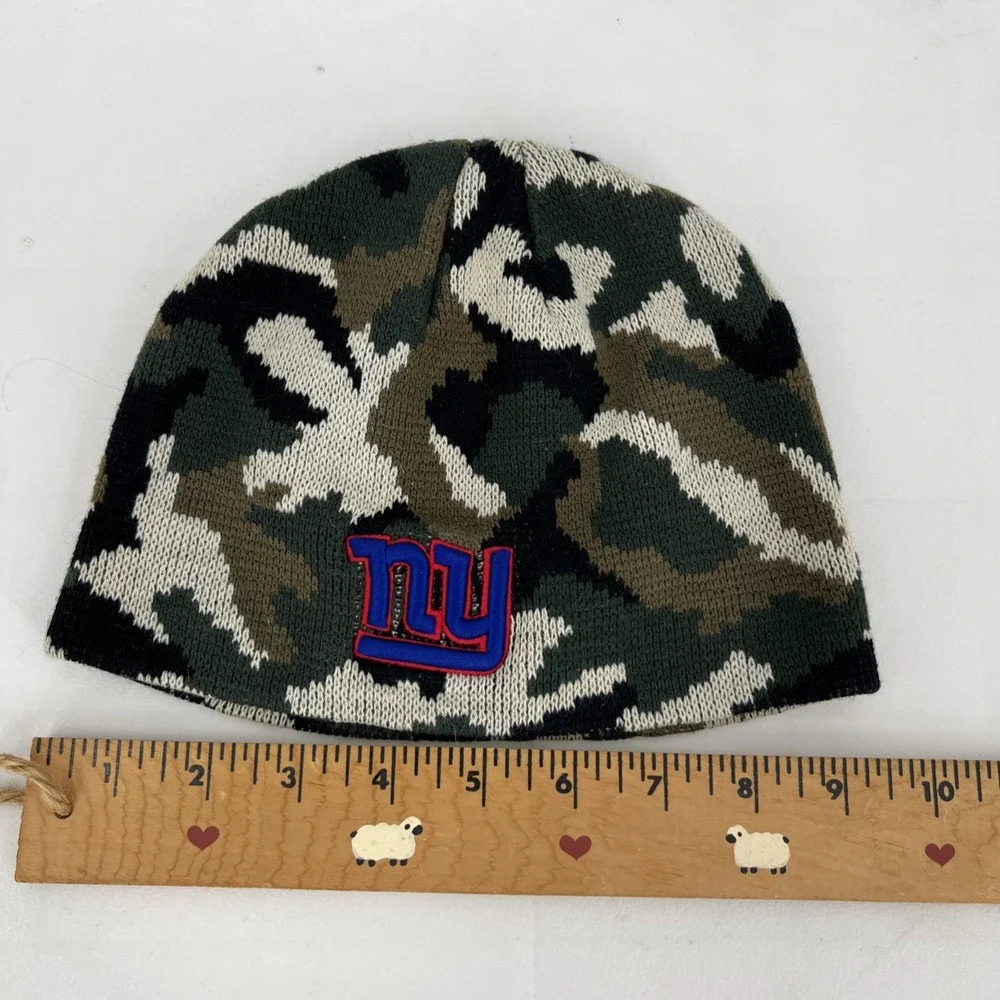 New York Giants Kids Camo Knit Beanie Hat NFL NY Logo‎ Green Brown Black Beanie